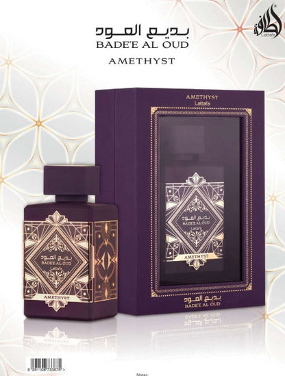 Bade'e Al Oud Amethyst for Unisex Eau de Parfum Spray, 3.4 Ounce by Lattafa Perfumes