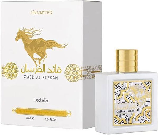 Qaed Al Fursan Unlimited 90 ml Eau de Parfum by Lattafa White Edition Perfume Oriental for Men and Women